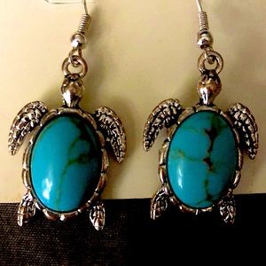 Turquoise sea turtle earrings